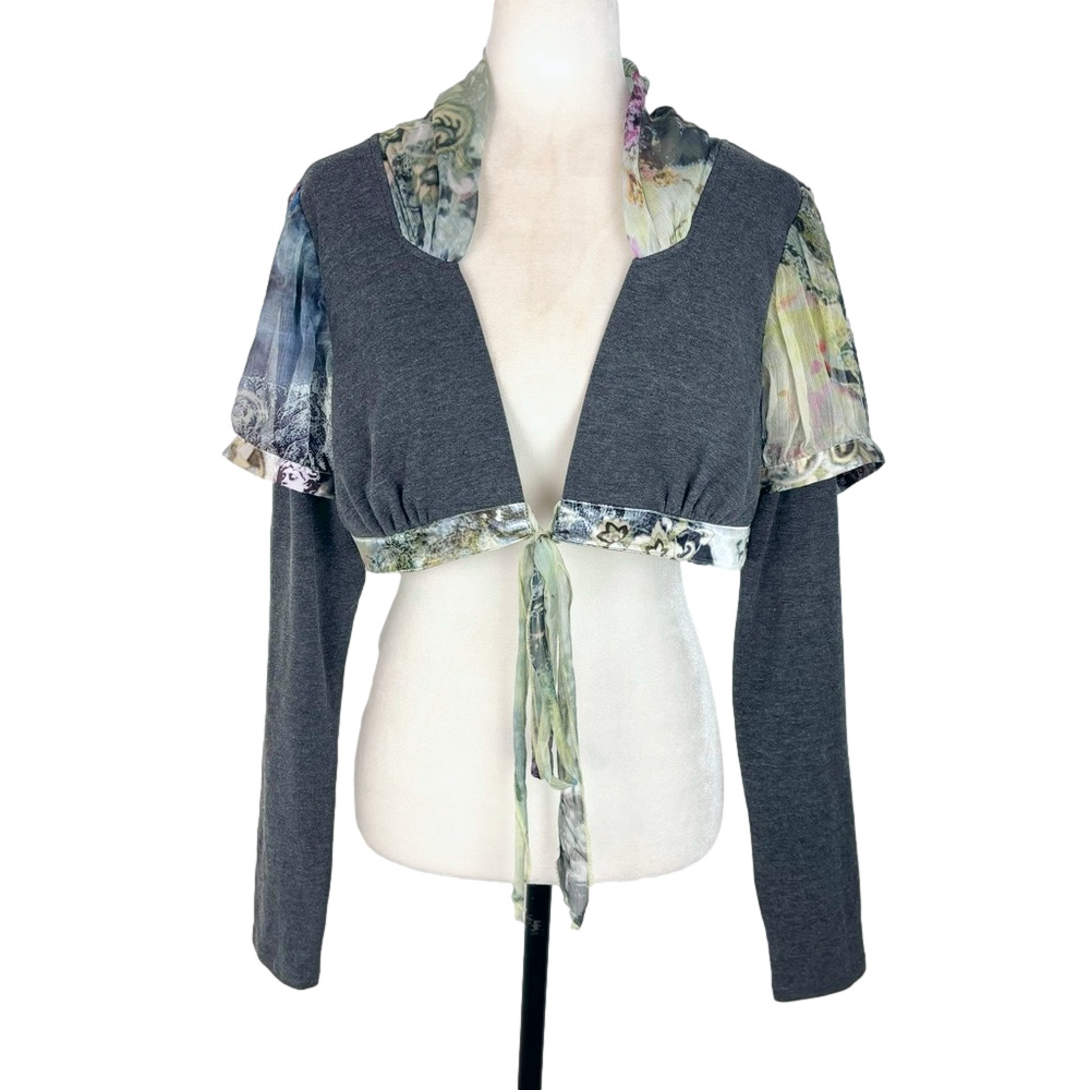 Svetlana grey and sheer bolero wrap